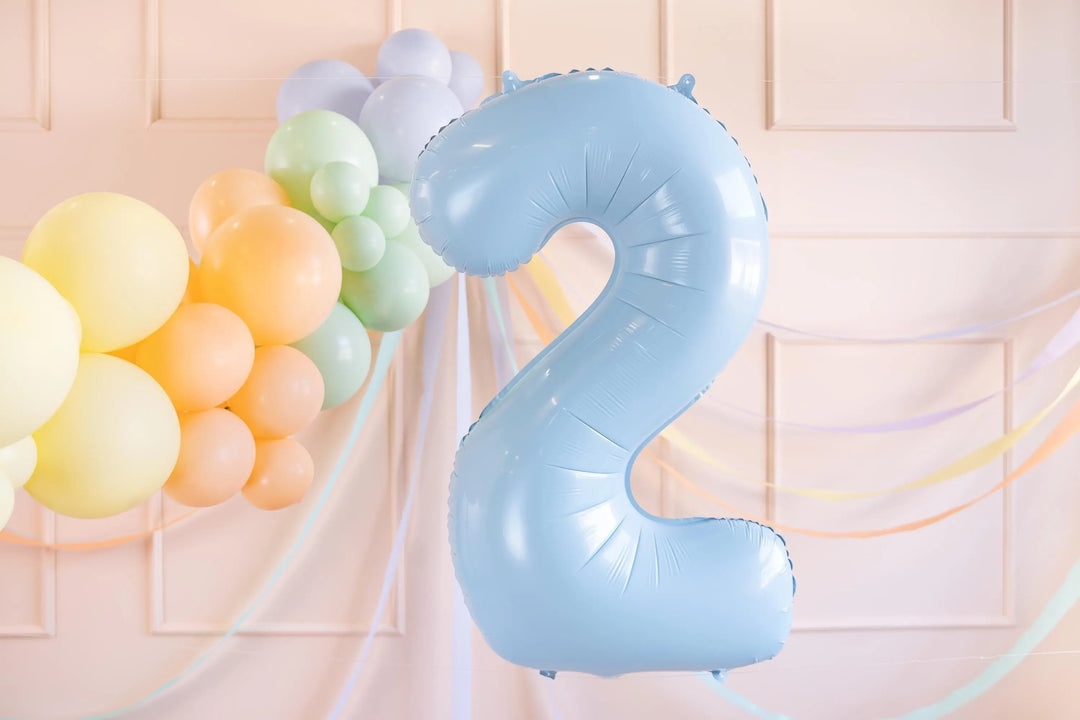 Light blue Number 2 Balloon - Large Baby blue Foil 2 balloon - Birthday Balloon - Party Decorations - 72cm Balloon - 30" Balloon - Jolie Fete UK