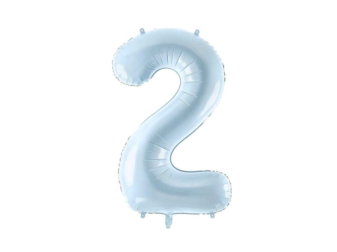 Light blue Number 2 Balloon - Large Baby blue Foil 2 balloon - Birthday Balloon - Party Decorations - 72cm Balloon - 30" Balloon - Jolie Fete UK