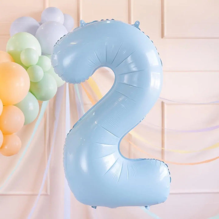 Light blue Number 2 Balloon - Large Baby blue Foil 2 balloon - Birthday Balloon - Party Decorations - 72cm Balloon - 30" Balloon - Jolie Fete UK