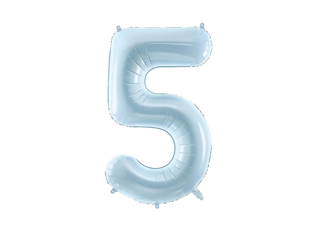 Light Blue Number 5 Balloon - Large Baby Blue Foil 5 balloon - Birthday Balloon - Party Decorations - 72cm Balloon - 30" Balloon - Jolie Fete UK