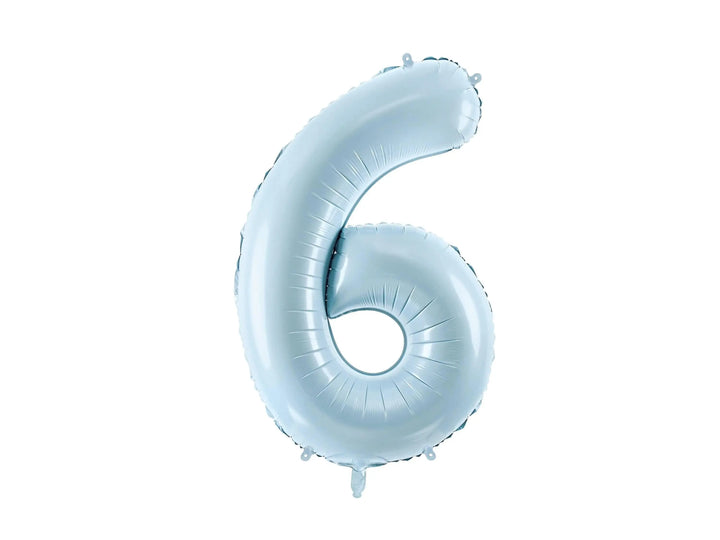 Light blue Number 6 Balloon - Large Baby Blue Foil 6 balloon - Birthday Balloon - Party Decorations - 72cm Balloon - 30" Balloon - Jolie Fete UK