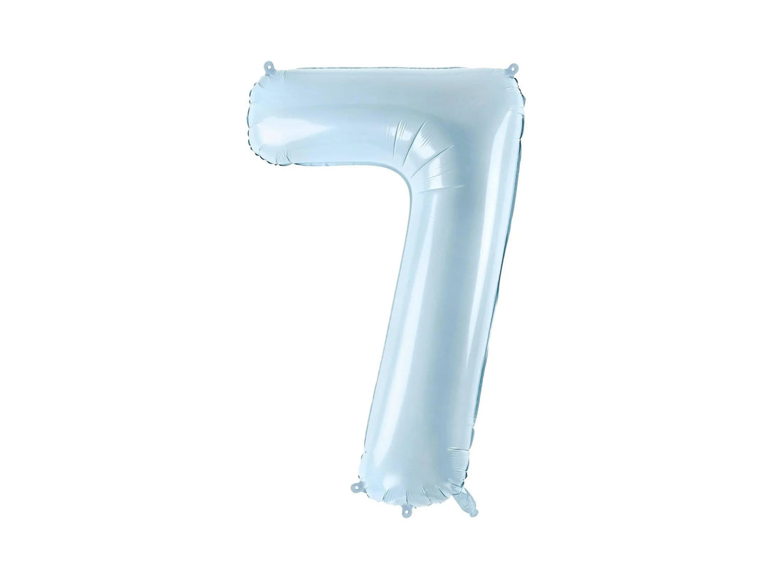 Light Blue Number 7 Balloon - Large Baby Blue Foil 7 balloon - Birthday Balloon - Party Decorations - 72cm Balloon - 30" Balloon - Jolie Fete UK