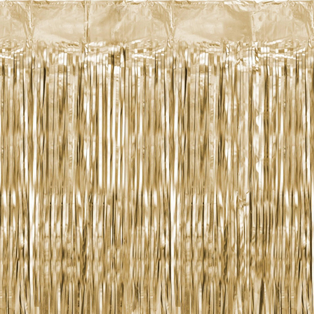 Light Gold Party Curtain - Light Gold Party Backdrop - Kids Birthday Party - Gold Party Decor - Metallic Fringe Curtain-Photo Booth Backdrop - Jolie Fete UK