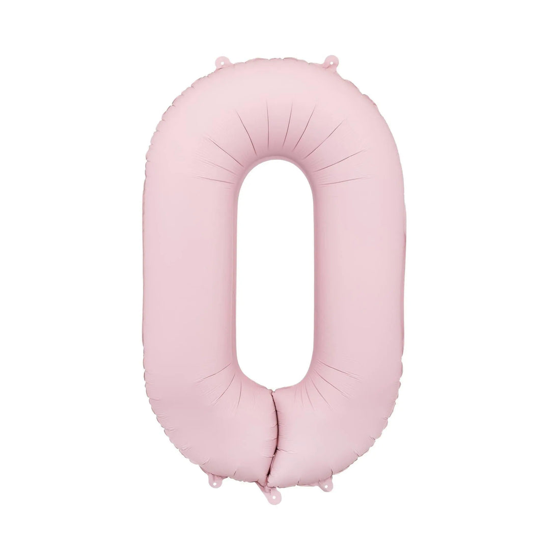 Light Pink Number 0 Balloon 86cm / 34" - Large Pastel Pink Foil Mylar Digit - 10th Birthday Decor - 100th - Anniversary Party Supplies - Jolie Fete UK