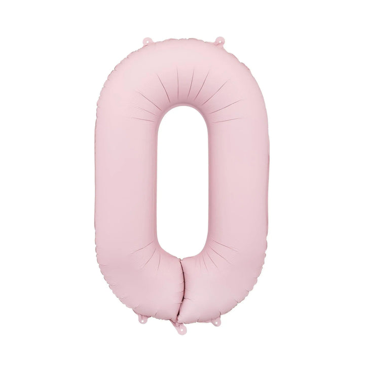 Light Pink Number 0 Balloon 86cm / 34" - Large Pastel Pink Foil Mylar Digit - 10th Birthday Decor - 100th - Anniversary Party Supplies - Jolie Fete UK