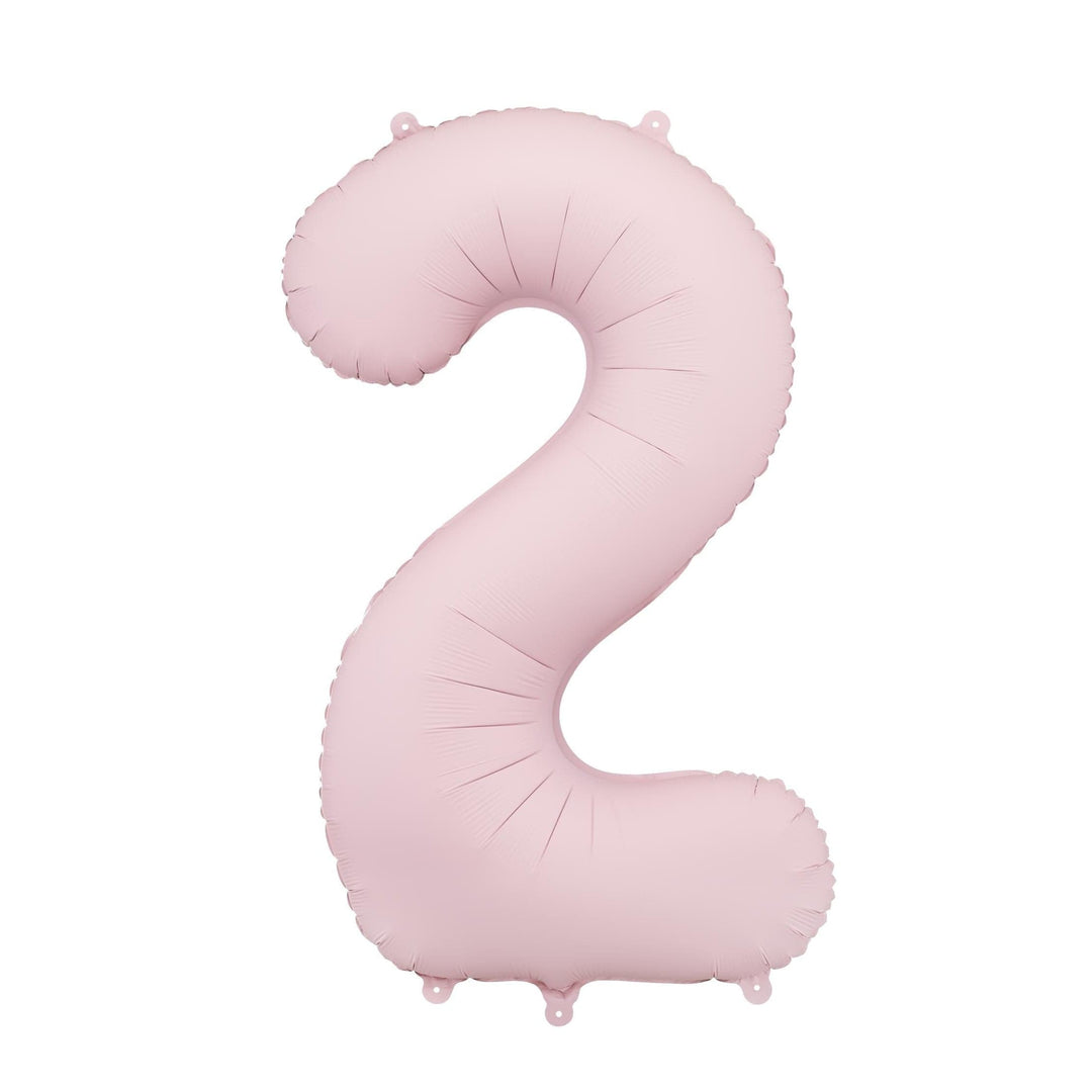 Light Pink Number 2 Balloon 86cm / 34" - Large Pastel Pink Foil Mylar Digit - 2nd Birthday Decor - 21st - Anniversary Party Supplies - Jolie Fete UK