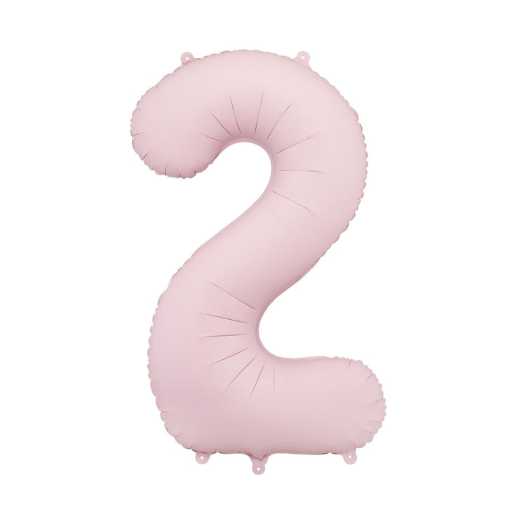 Light Pink Number 2 Balloon 86cm / 34" - Large Pastel Pink Foil Mylar Digit - 2nd Birthday Decor - 21st - Anniversary Party Supplies - Jolie Fete UK