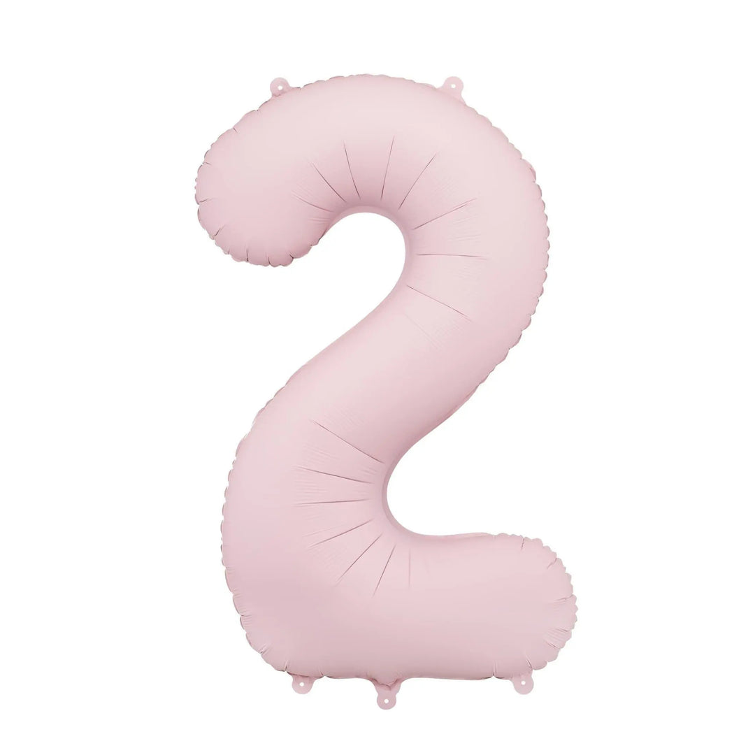 Light Pink Number 2 Balloon 86cm / 34" - Large Pastel Pink Foil Mylar Digit - 2nd Birthday Decor - 21st - Anniversary Party Supplies - Jolie Fete UK