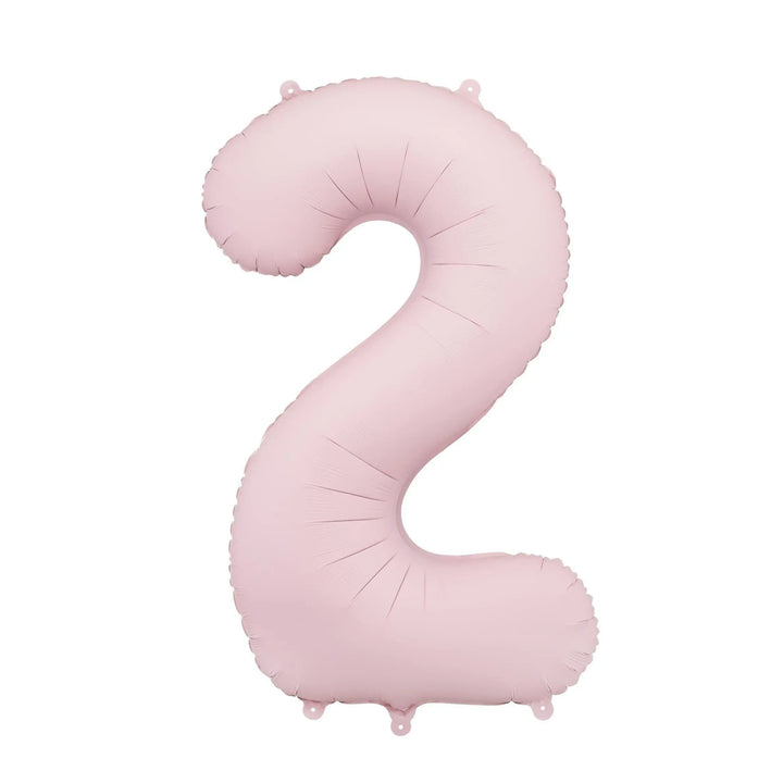 Light Pink Number 2 Balloon 86cm / 34" - Large Pastel Pink Foil Mylar Digit - 2nd Birthday Decor - 21st - Anniversary Party Supplies - Jolie Fete UK
