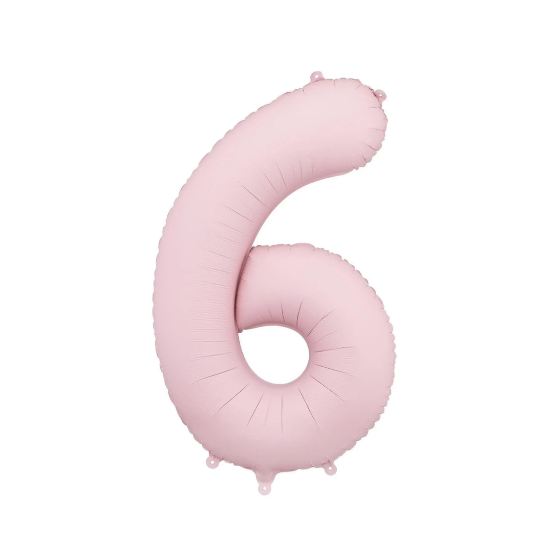 Light Pink Number 6 Balloon 86cm / 34" - Large Pastel Pink Foil Mylar Digit - 6th / 16th Birthday Decor - 60th - Anniversary Party Supplies - Jolie Fete UK
