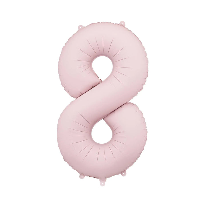 Light Pink Number 8 Balloon 86cm / 34" - Large Pastel Pink Foil Mylar Digit - 18th Birthday Decor - 80th - Anniversary Party Supplies - Jolie Fete UK