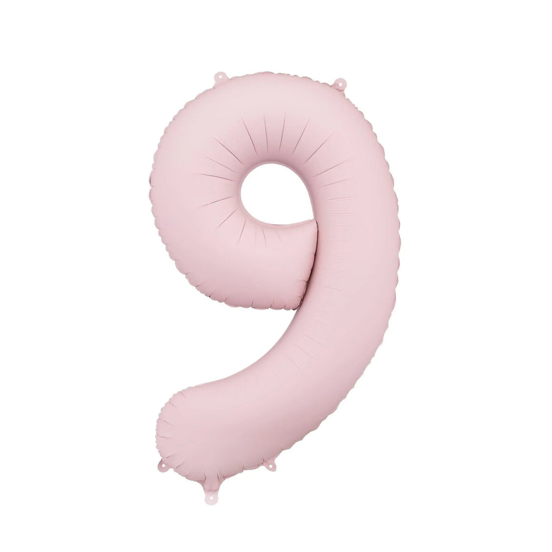 Light Pink Number 9 Balloon 86cm / 34" - Large Pastel Pink Foil Mylar Digit - 9th Birthday Decor - 90th - Anniversary Party Supplies - Jolie Fete UK