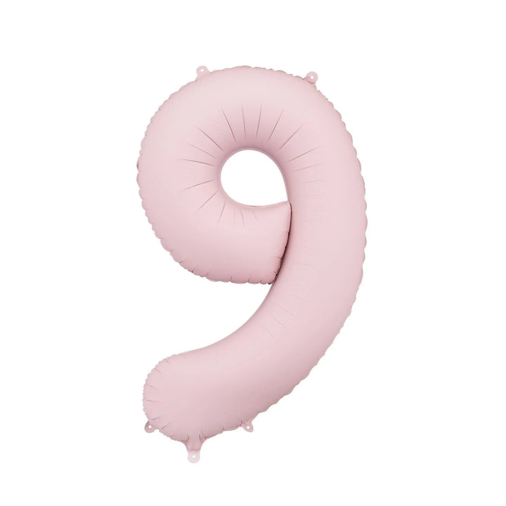 Light Pink Number 9 Balloon 86cm / 34" - Large Pastel Pink Foil Mylar Digit - 9th Birthday Decor - 90th - Anniversary Party Supplies - Jolie Fete UK