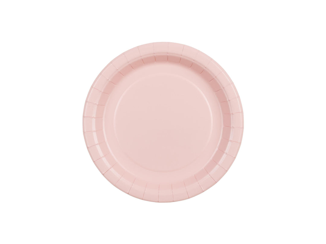 Pink Paper Plates 18cm - Light Pastel Pink Small Party Plates - Dessert Plates - Kids Birthday - Baby Shower - Pack of 6 - Jolie Fete UK