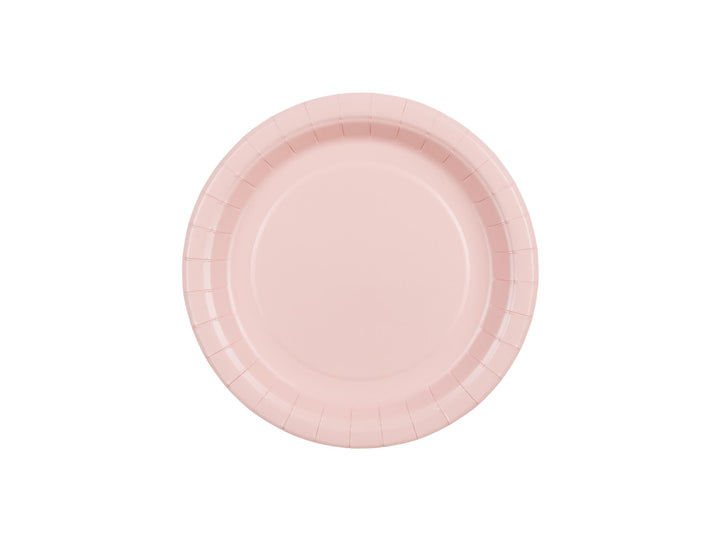 Pink Paper Plates 18cm - Light Pastel Pink Small Party Plates - Dessert Plates - Kids Birthday - Baby Shower - Pack of 6 - Jolie Fete UK