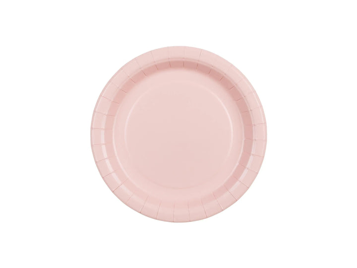 Pink Paper Plates 18cm - Light Pastel Pink Small Party Plates - Dessert Plates - Kids Birthday - Baby Shower - Pack of 6 - Jolie Fete UK