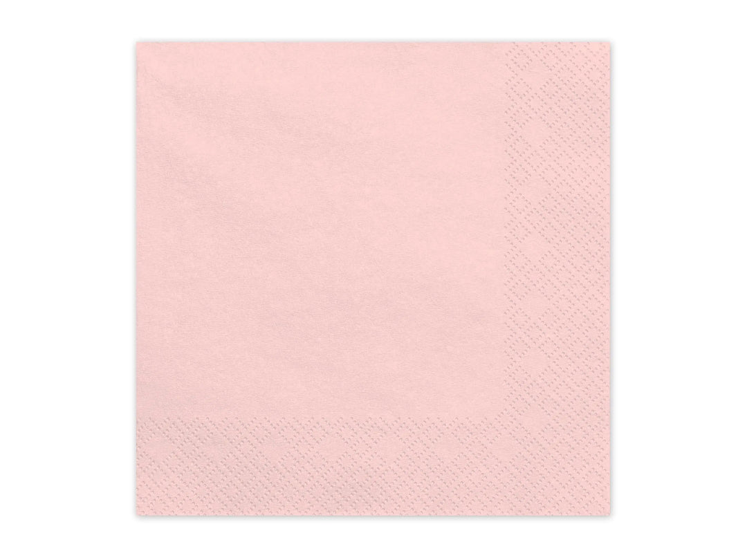 Pink Paper Napkins - Light Pastel Pink Dinner Napkins - Kids Birthday - Princess Party - Baby Shower - Pack of 20 - Jolie Fete UK