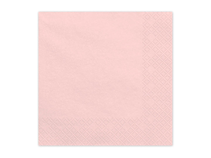 Pink Paper Napkins - Light Pastel Pink Dinner Napkins - Kids Birthday - Princess Party - Baby Shower - Pack of 20 - Jolie Fete UK