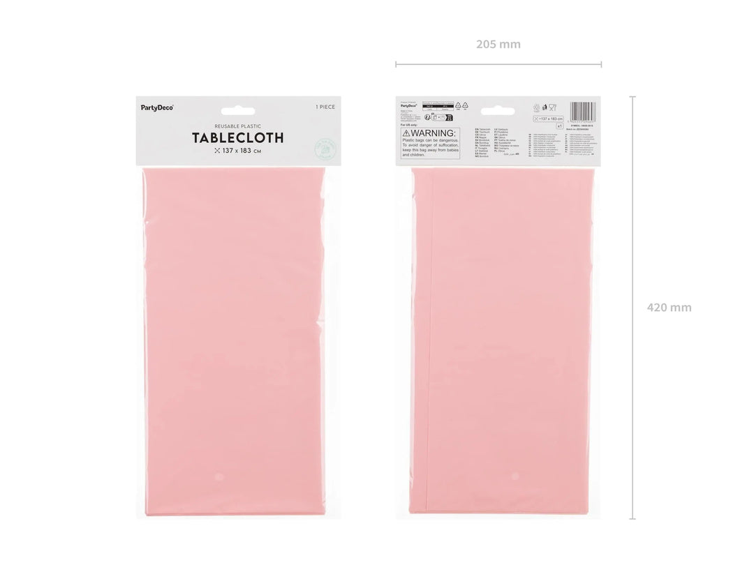Light Pink Tablecloth 137 x 183 cm - Large Rectangular Pastel Pink Table Cover - Durable Synthetic Party Tablecloth - Birthday - Baby Shower - Jolie Fete UK