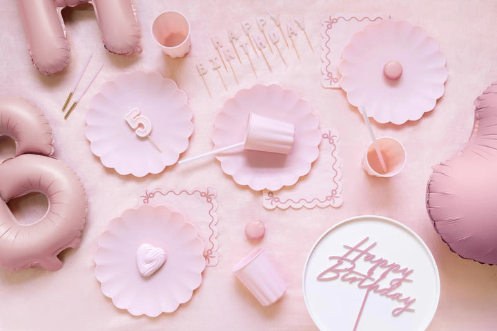 Light Pink Candles - Plain Pastel Pink Cake Candles - Straight Candles - Pink Party Decorations - Birthday Cake Candles - 14cm - Pack Of 12 - Jolie Fete UK