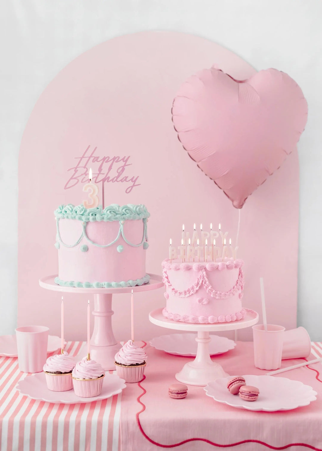 Light Pink Candles - Plain Pastel Pink Cake Candles - Straight Candles - Pink Party Decorations - Birthday Cake Candles - 14cm - Pack Of 12 - Jolie Fete UK