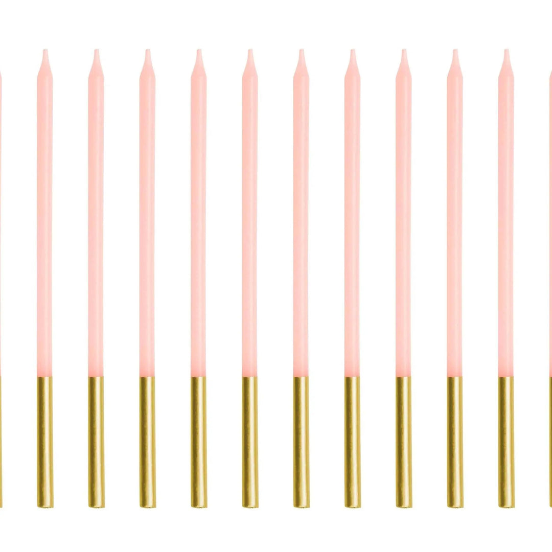 Light Pink Candles - Plain Pastel Pink Cake Candles - Straight Candles - Pink Party Decorations - Birthday Cake Candles - 14cm - Pack Of 12 - Jolie Fete UK