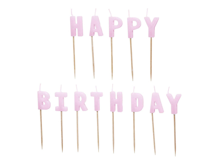Lilac Happy Birthday Cake Candles - Light Violet Cake Decorations - Pale Purple Birthday Party Decor - Jolie Fete UK