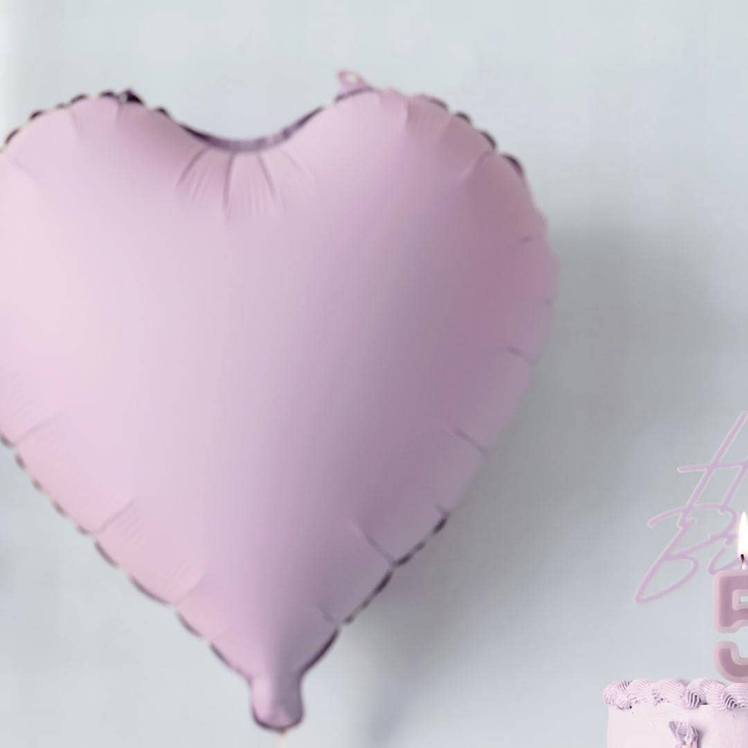 Lilac Heart Foil Balloon 45cm - Pastel Violet Mylar Heart Balloon - Romantic Birthday Decor - Anniversary Party Supplies - Jolie Fete UK