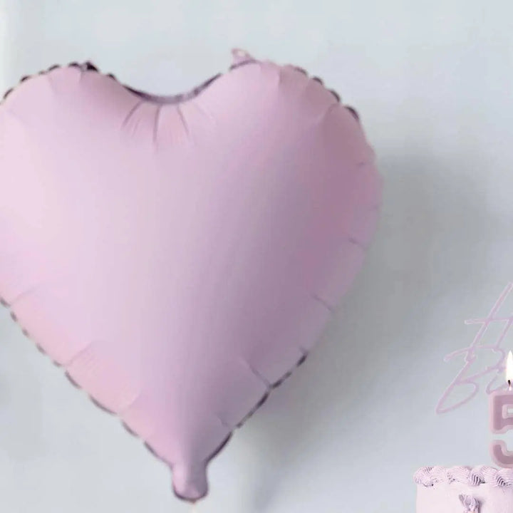 Lilac Heart Foil Balloon 45cm - Pastel Violet Mylar Heart Balloon - Romantic Birthday Decor - Anniversary Party Supplies - Jolie Fete UK