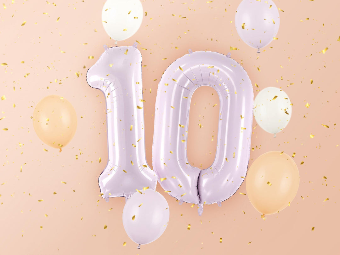 Lilac Number 0 Balloon 72cm / 30" - Large Pastel Purple Foil Mylar Digit - 10th Birthday Decor - 30th - Anniversary Party Supplies - Mermaid - Jolie Fete UK