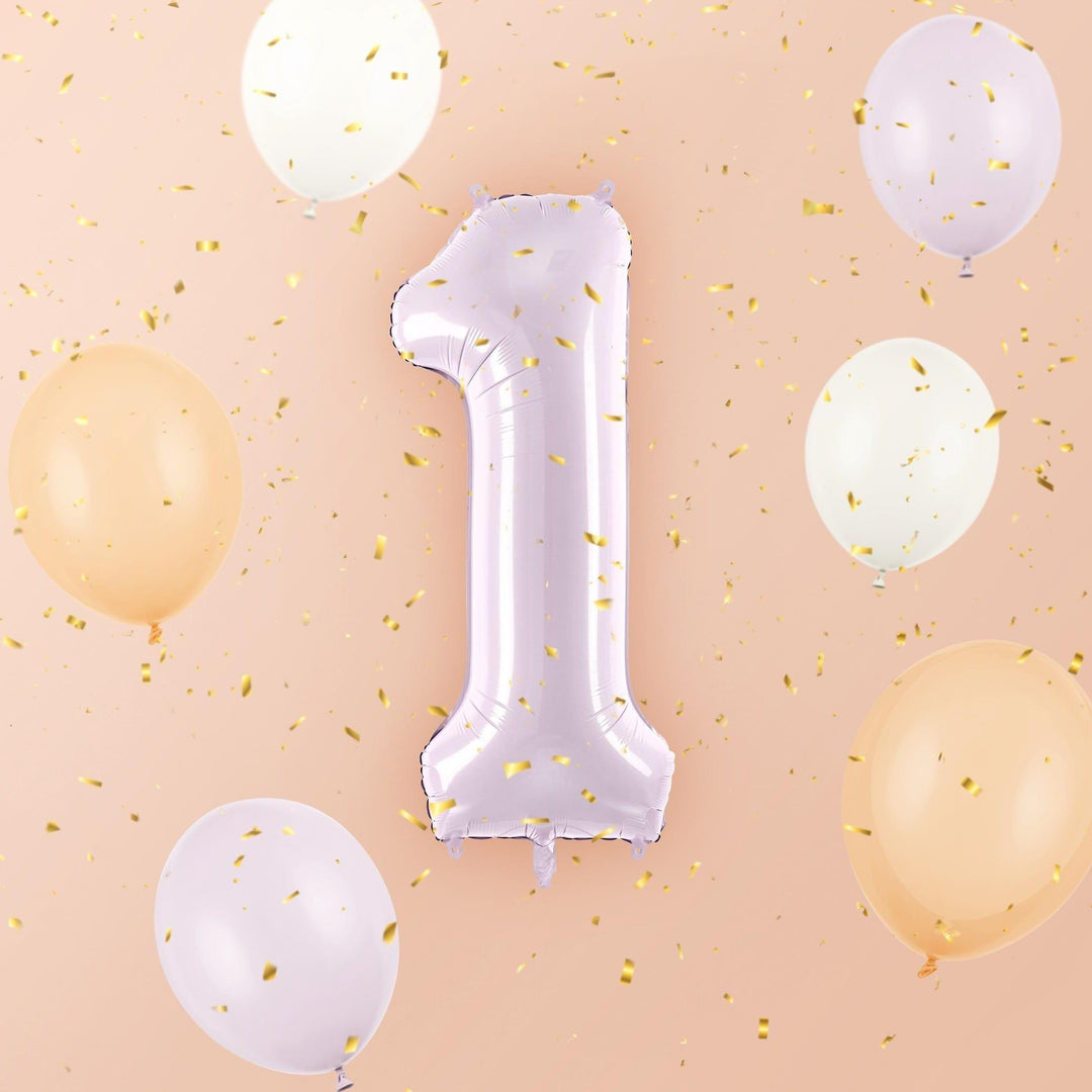 Lilac Number 1 Balloon 72cm / 30" - Large Pastel Purple Foil Mylar Digit - 1st Birthday Decor - 18th - Anniversary Party Supplies - Mermaid - Jolie Fete UK