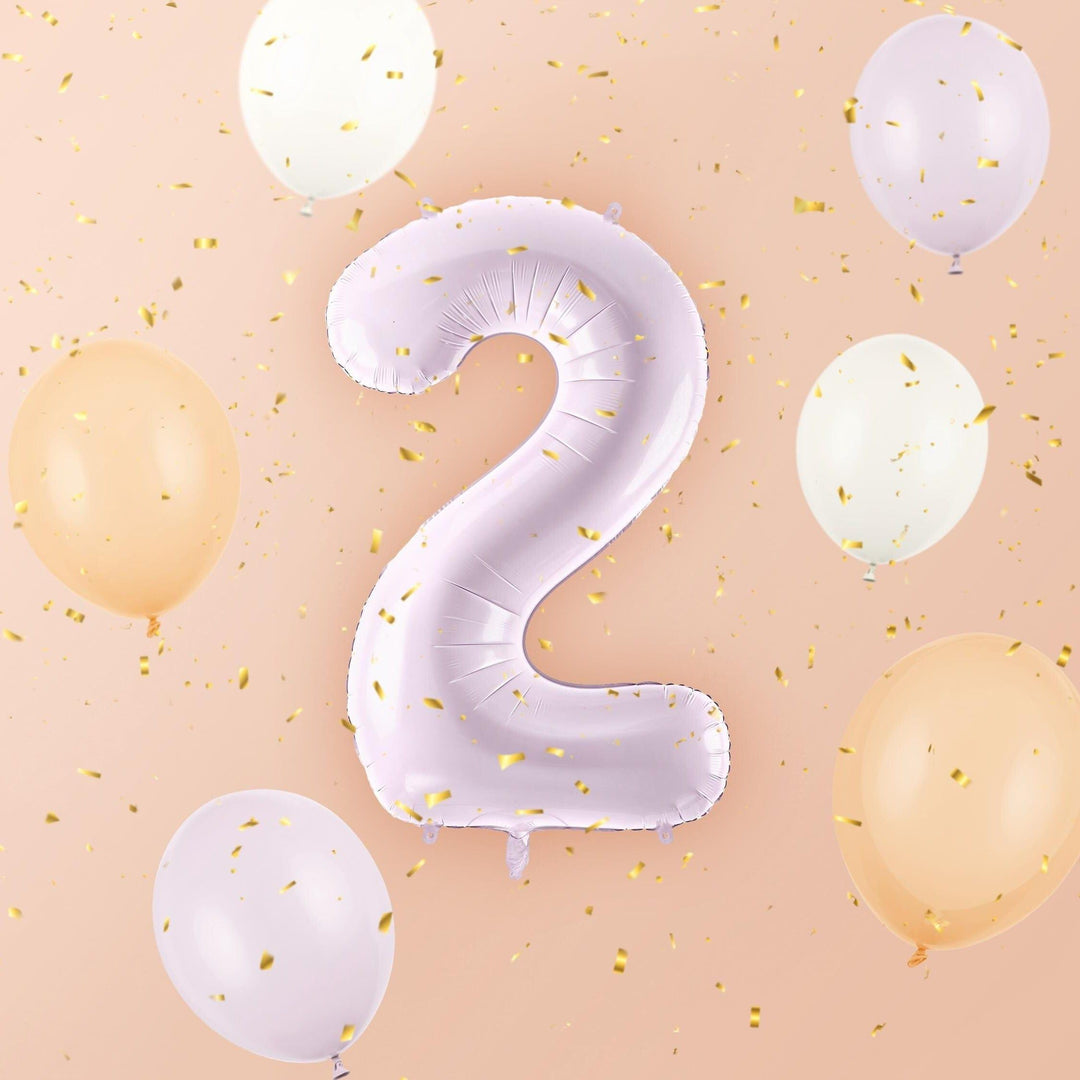 Lilac Number 2 Balloon 72cm / 30" - Large Pastel Purple Foil Mylar Digit - 2nd Birthday Decor - 21st - Anniversary Party Supplies - Mermaid - Jolie Fete UK