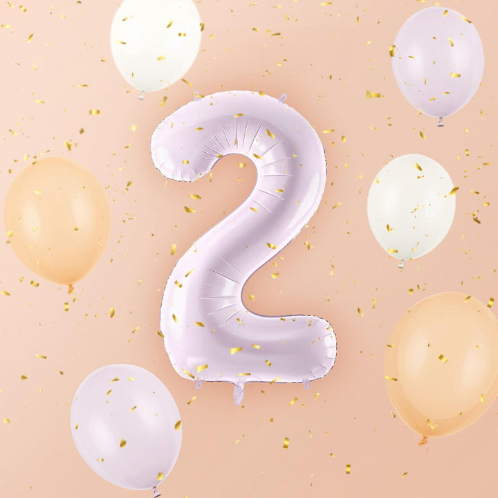 Lilac Number 2 Balloon 72cm / 30" - Large Pastel Purple Foil Mylar Digit - 2nd Birthday Decor - 21st - Anniversary Party Supplies - Mermaid - Jolie Fete UK
