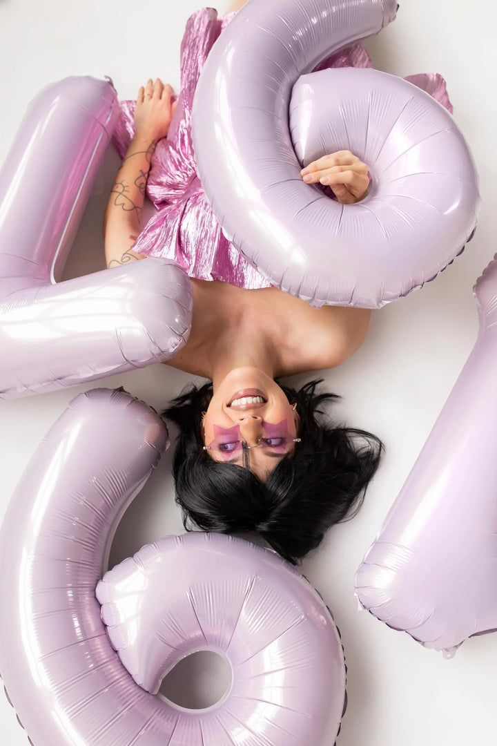 Lilac Number 4 Balloon 72cm / 30" - Large Pastel Purple Foil Mylar Digit - 4th Birthday Decor - 40th - Anniversary Party Supplies - Mermaid - Jolie Fete UK