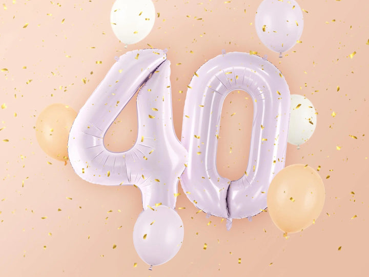 Lilac Number 4 Balloon 72cm / 30" - Large Pastel Purple Foil Mylar Digit - 4th Birthday Decor - 40th - Anniversary Party Supplies - Mermaid - Jolie Fete UK
