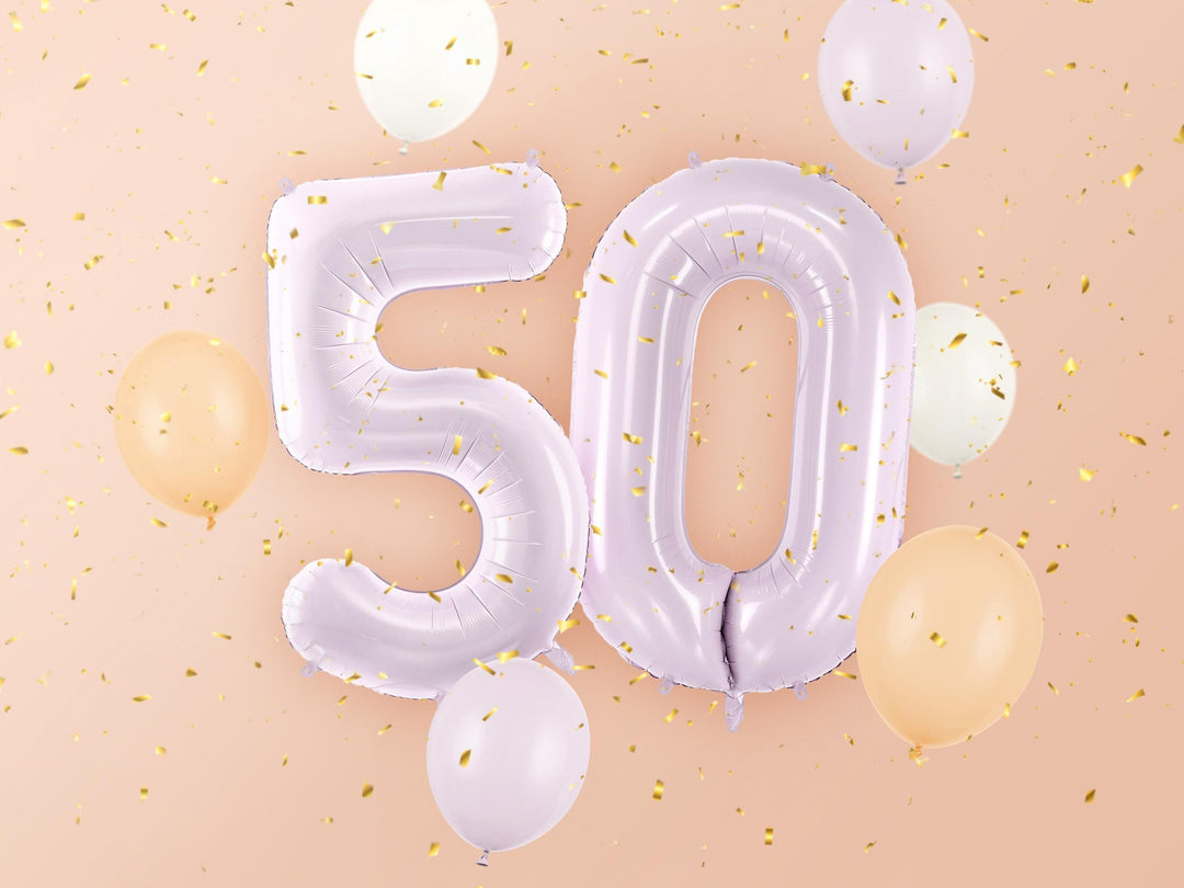 Lilac Number 5 Balloon 72cm / 30" - Large Pastel Purple Foil Mylar Digit - 5th Birthday Decor - 50th - Anniversary Party Supplies - Mermaid - Jolie Fete UK