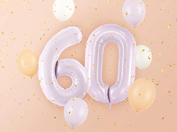 Lilac Number 6 Balloon 72cm / 30" - Large Pastel Purple Foil Mylar Digit - 16th Birthday Decor - 60th - Anniversary Party Supplies - Mermaid - Jolie Fete UK