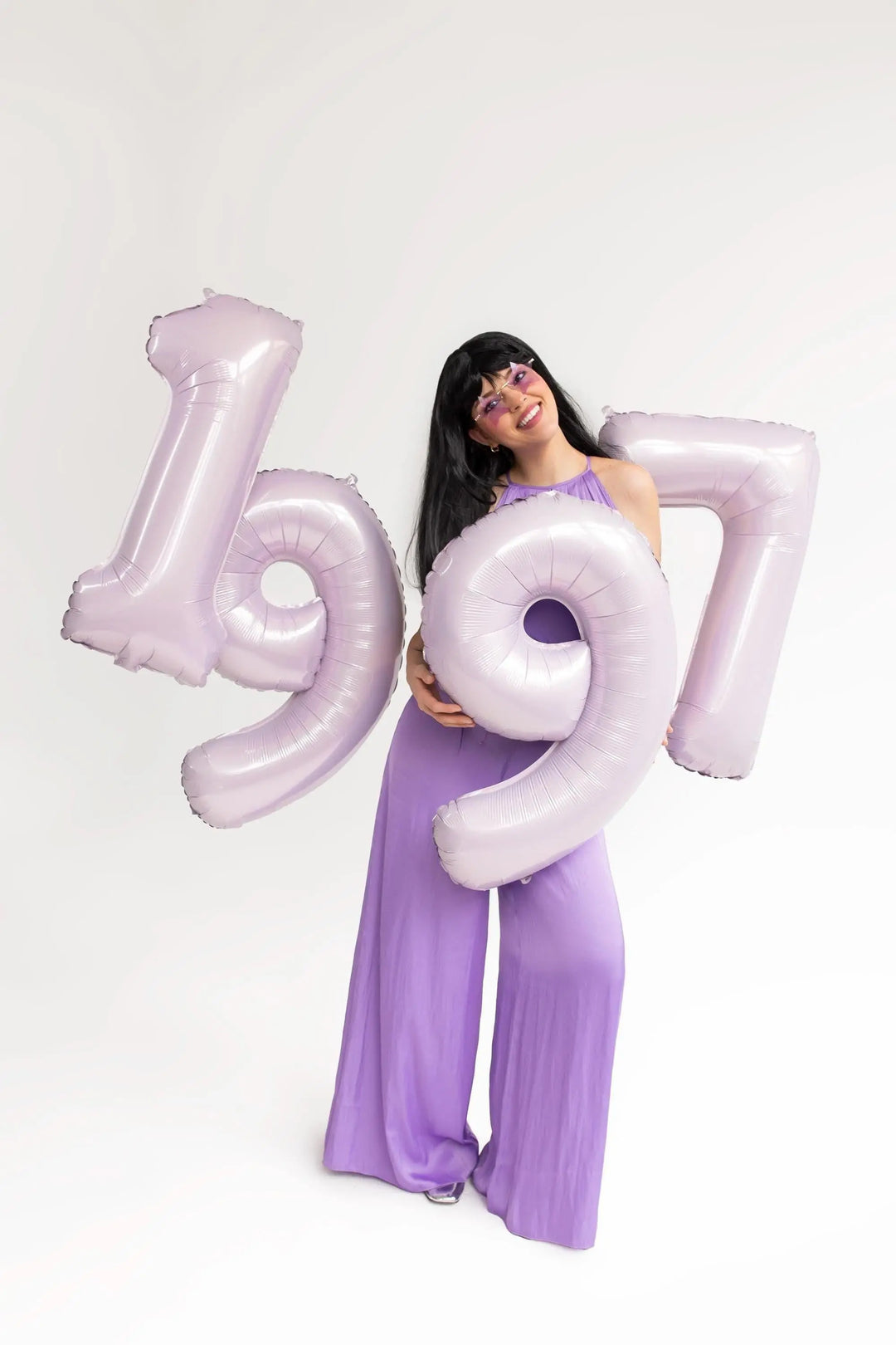 Lilac Number 7 Balloon 72cm / 30" - Large Pastel Purple Foil Mylar Digit - 17th Birthday Decor - 70th - Anniversary Party Supplies - Mermaid - Jolie Fete UK