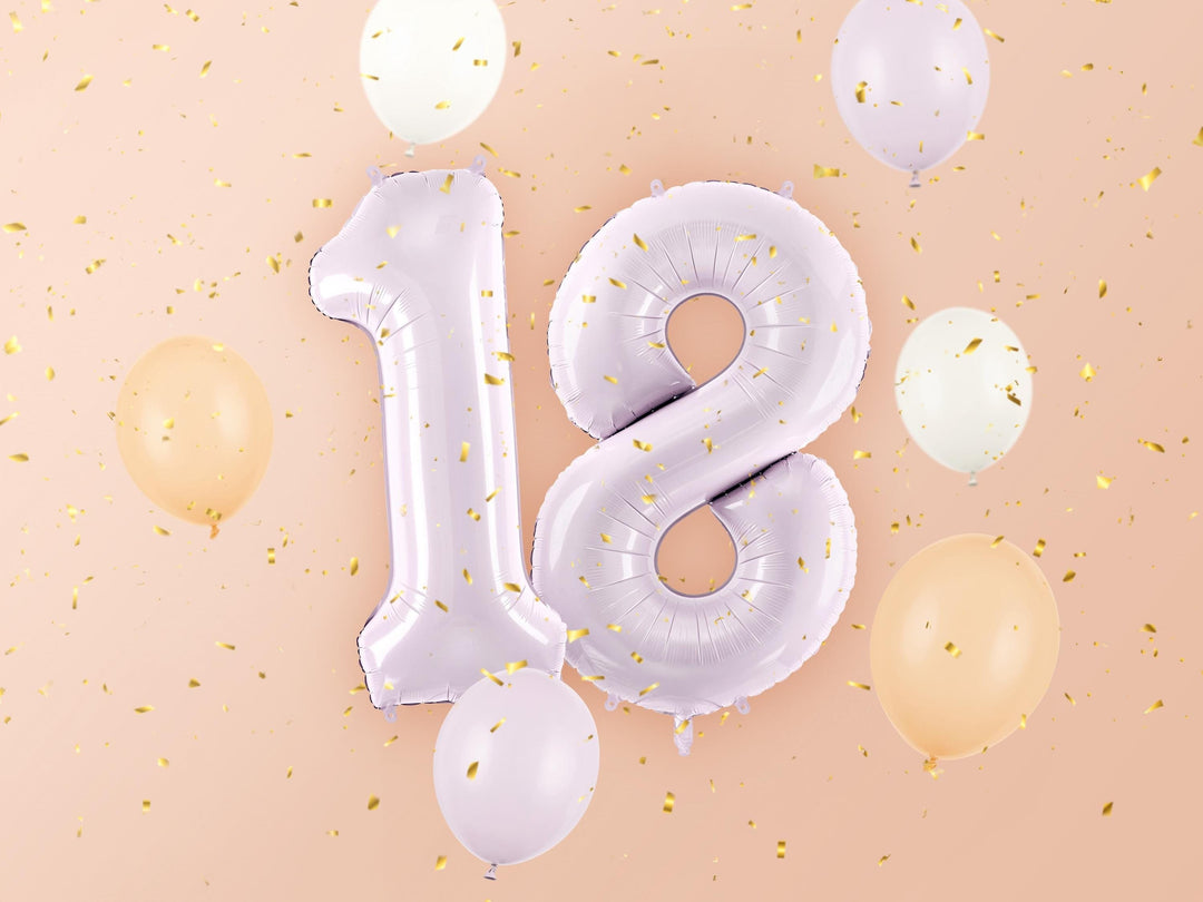 Lilac Number 8 Balloon 72cm / 30" - Large Pastel Purple Foil Mylar Digit - 18th Birthday Decor - 80th - Anniversary Party Supplies - Mermaid - Jolie Fete UK