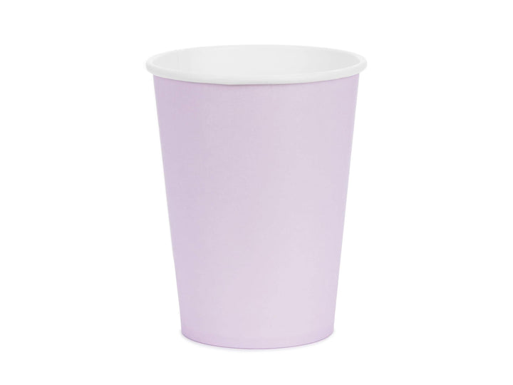 Lilac Paper Cups 250ml - Pastel Violet Party Cups - Disposable Cups for Birthday - Mermaid Party - Tea Party - Underwater Theme - Pack of 6 - Jolie Fete UK