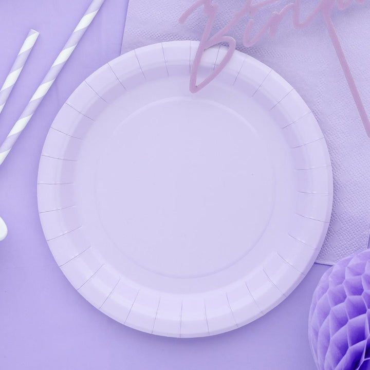 Lilac Paper Plates 18cm - Light Pastel Violet Small Party Plates - Dessert Plates - Kids Birthday - Mermaid Party - Pack of 6 - Jolie Fete UK