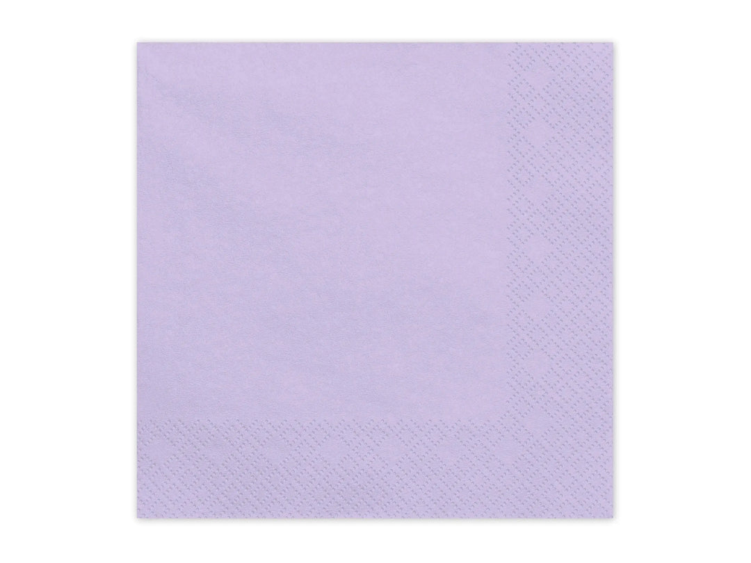 Lilac Paper Napkins - Light Pastel Lilac Dinner Napkins - Kids Birthday - Mermaid Party - Underwater Theme - Pack of 20 - Jolie Fete UK