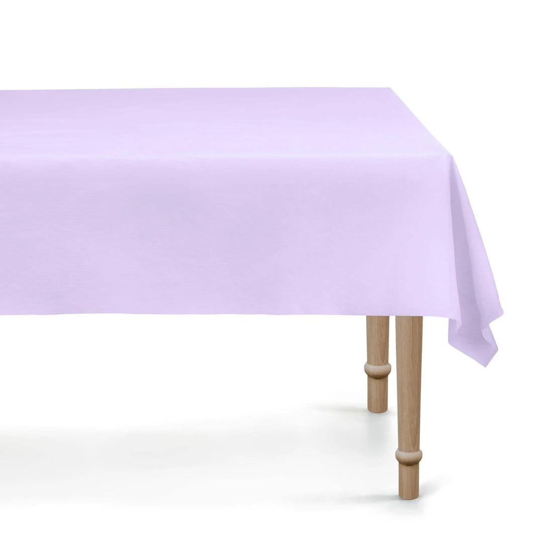 LilacTablecloth 137 x 183 cm - Large Rectangular Pastel Violet Table Cover - Durable Synthetic Party Tablecloth - Birthday Party Supplies - Jolie Fete UK