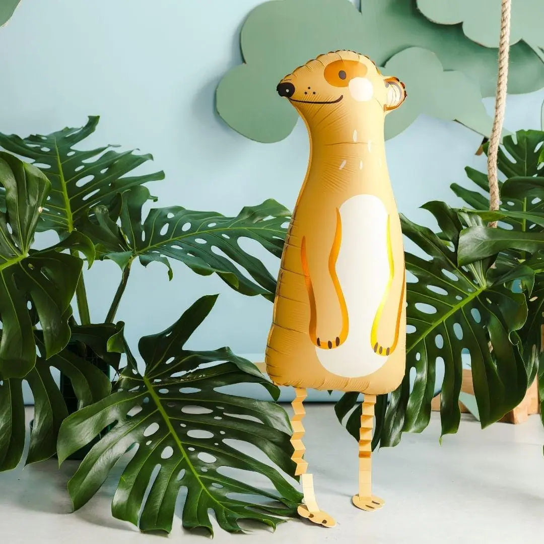 Meerkat Balloon - Safari Birthday Decorations - Standing Animal Balloon - Jungle Theme Foil Decor - Wild One Party - Kids Birthday Party - Jolie Fete UK