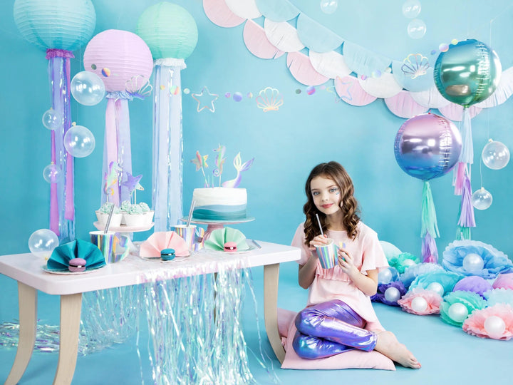Mermaid Party Garland - Iridescent Bunting - Mermaid Theme - Under the Sea Party - Stars, Shells And Pearls - Kids Birthday Party - Jolie Fete UK