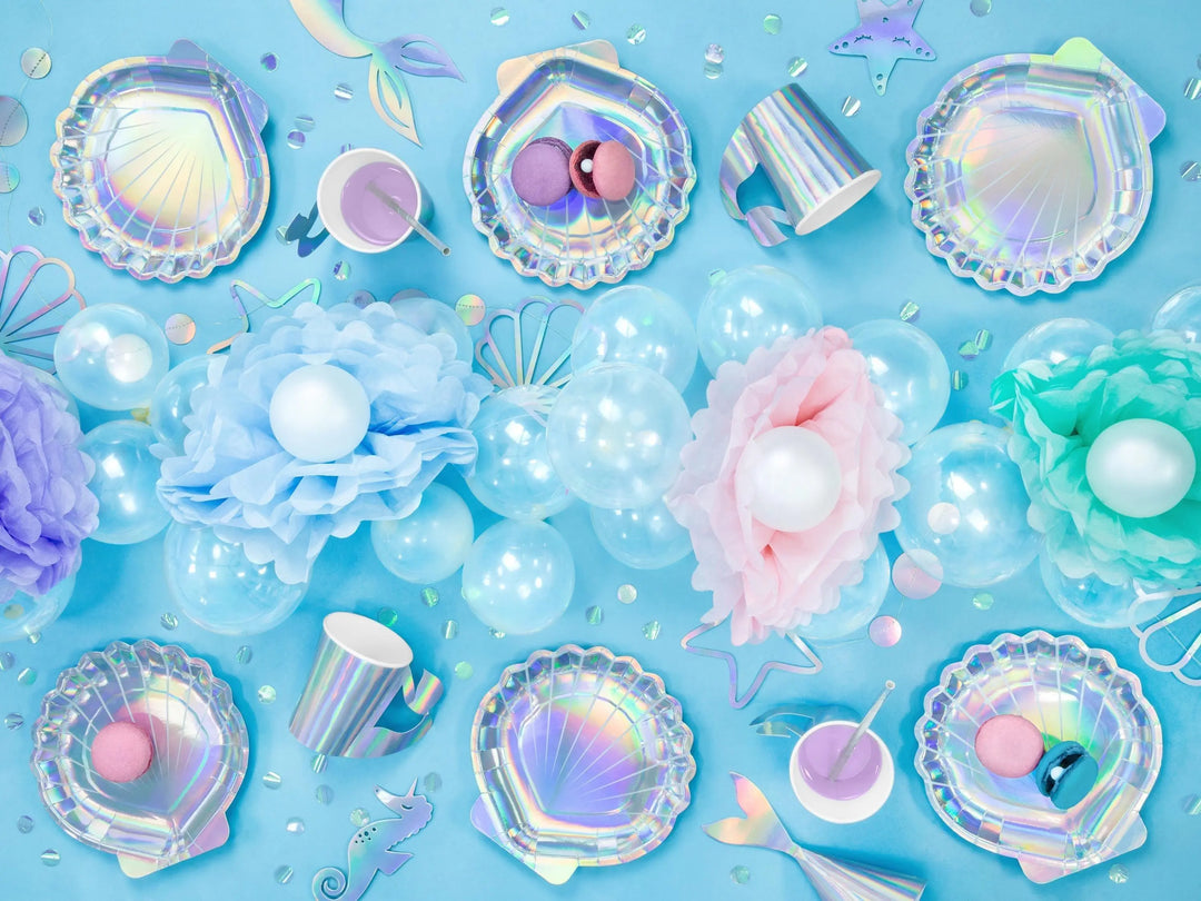 Mermaid Party Garland - Iridescent Bunting - Mermaid Theme - Under the Sea Party - Stars, Shells And Pearls - Kids Birthday Party - Jolie Fete UK