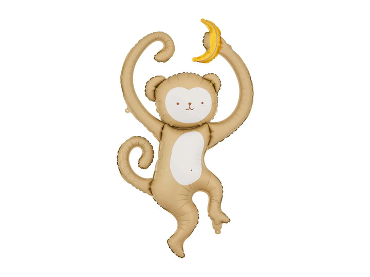 Monkey Balloon - Large Foil Balloon - Safari Birthday Decor - Jungle Animal Balloons - Wild One Party - Kids Party Balloon - Air Fill Only - Jolie Fete UK