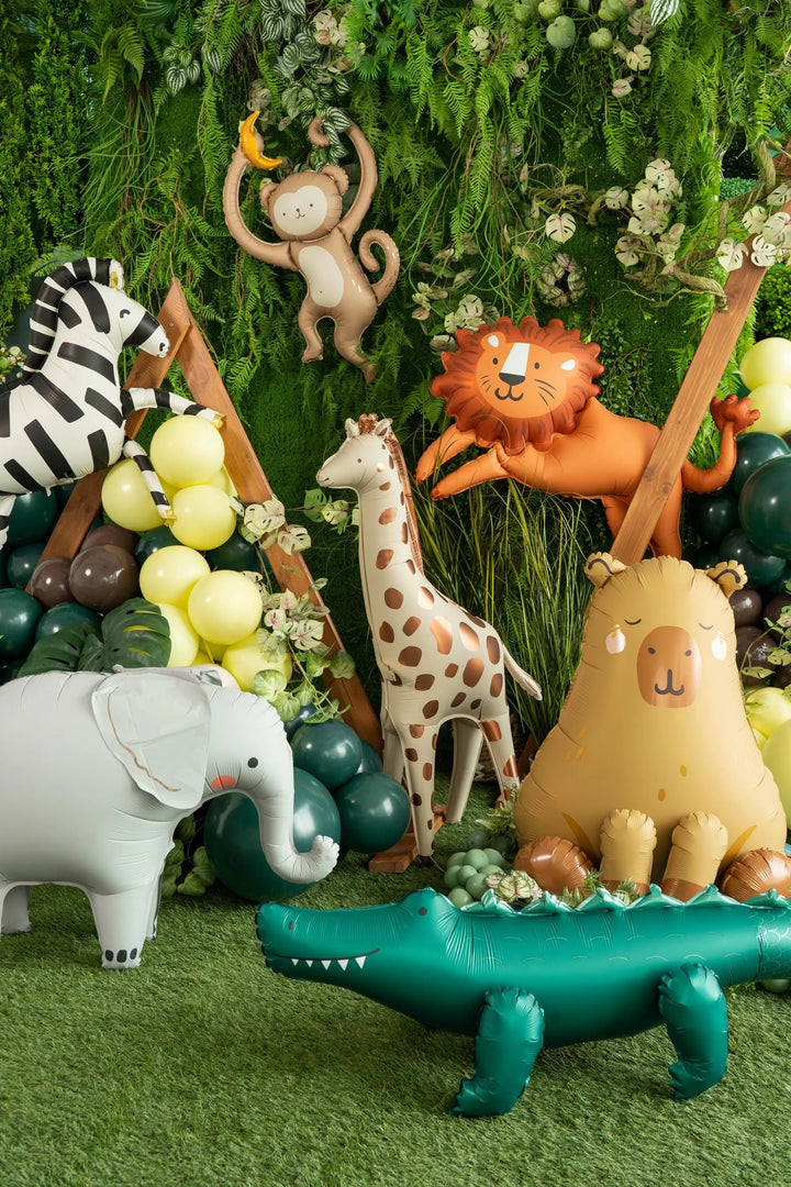 Monkey Balloon - Large Foil Balloon - Safari Birthday Decor - Jungle Animal Balloons - Wild One Party - Kids Party Balloon - Air Fill Only - Jolie Fete UK