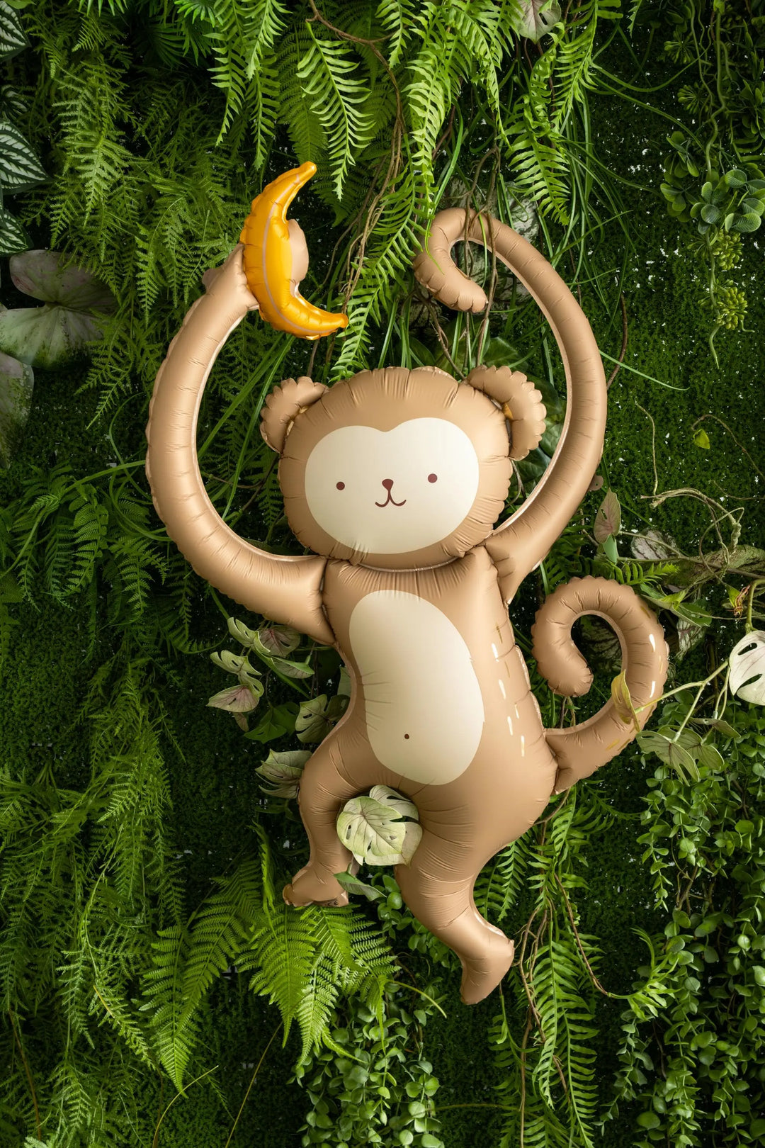 Monkey Balloon - Large Foil Balloon - Safari Birthday Decor - Jungle Animal Balloons - Wild One Party - Kids Party Balloon - Air Fill Only - Jolie Fete UK