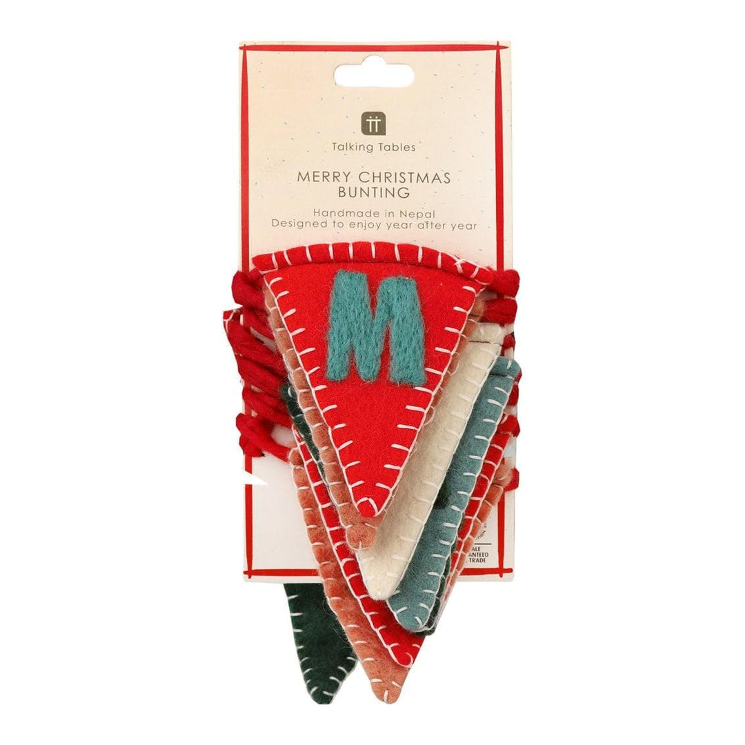 Multicoloured Felt Merry Christmas Bunting - Handmade Christmas Garland - Merry Christmas Banner - Christmas Decorations - Holiday Decor - Jolie Fete UK